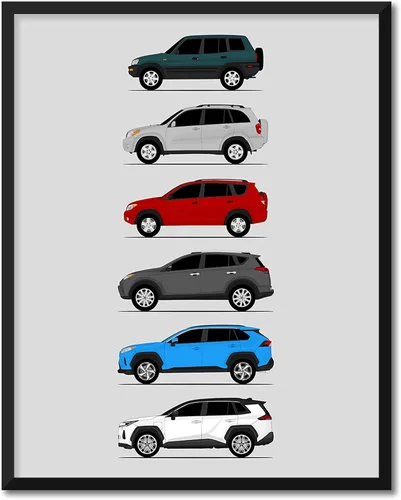 Vista 35 de Idea Network Póster hecho a mano compatible con Toyota Corolla Print Wall Art Decoración hecha a mano del Corolla Sprinter Generations History