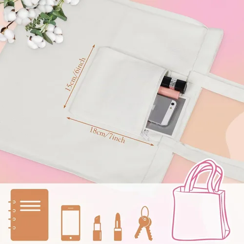 Vista 6 de Bolsa de lona Louise Maelys para mujer, linda estética cardenal, de algodón, para compras, regalo para mujeres, bolsas de comestibles reutilizables