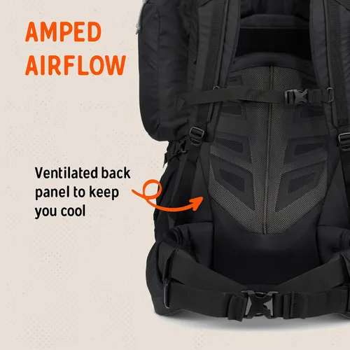 Vista 6 de Kelty Coyote - Mochila de 60 a 105 litros, para hombre y mujer (actualización 2020) - Mochila de senderismo, mochilero, mochila de viaje, Negro