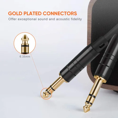 Vista 2 de CableCreation Cable TRS de 1/4'' de 6 pies, Cable de Guitarra de Instrumento de Grado Profesional, Cable de Audio Estéreo Balanceado de 1/4 Pulgada