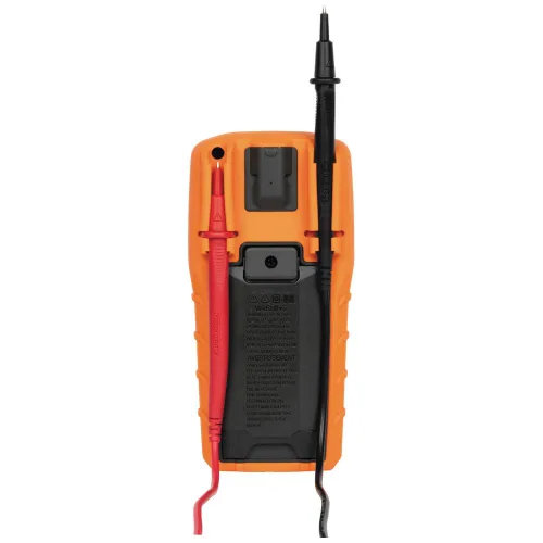 Vista 14 de Klein Tools ET270 Multímetro digital de rango automático, CA/CC, resistencia, continuidad, probador de receptáculo GFCI con cables de prueba y cable
