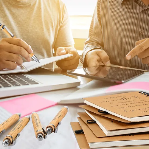 Vista 6 de Yeaqee 30 juegos de regalo de agradecimiento a los empleados, 30 cuadernos inspiradores de papel kraft en espiral y 30 bolígrafos motivacionales