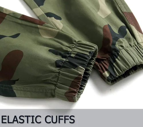 Vista 6 de LOKTARC Pantalones deportivos tipo cargo de camuflaje para niños