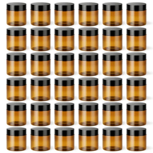 Vista 18 de Loretoy Paquete de 36 tarros de plástico de 1 onza con tapas, sin BPA, reutilizables, rellenables, recipientes de cosméticos transparentes
