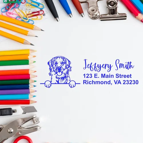 Vista 120 de American Bulldog Stamp Duo, Custom Return Address for Dog Lovers, Personalized Mail Mark for Letters and Cards