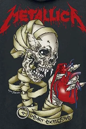 Vista 3 de Metallica 'Heart Explosive' (Negro) Sudadera con capucha con cremallera