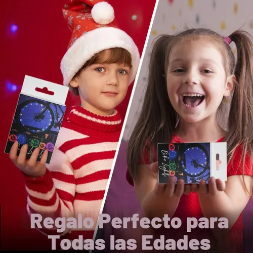 Vista 6 de Paquete de 2 luces LED para rueda de bicicleta, luces ultrabrillantes impermeables para radios de bicicleta, decoración de ciclismo, advertencia