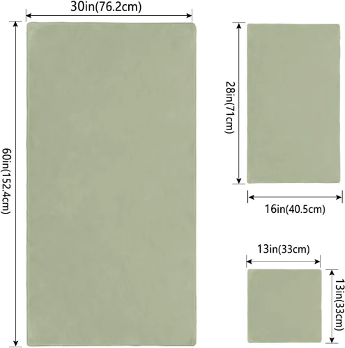 Vista 4 de Juego de toallas de baño verde salvia para baño, toallas de lujo, regalos para mujeres, secado rápido, playa, cocina, mano, cabello, cara, yoga