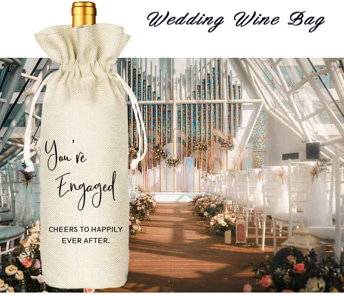 Vista 5 de Socive Bolsa de vino de compromiso – You're Engaged, regalos de compromiso para parejas, regalo de compromiso personalizado, regalo de novia