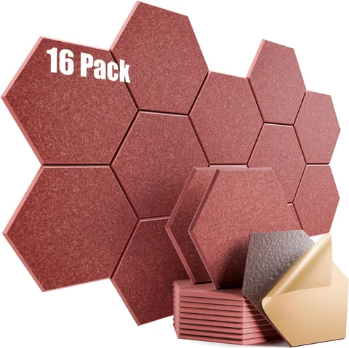 Vista 72 de Paquete de 12 paneles acústicos autoadhesivos de 12 x 10 x 0.4 pulgadas, paneles de espuma a prueba de sonido con alta densidad, elegante diseño