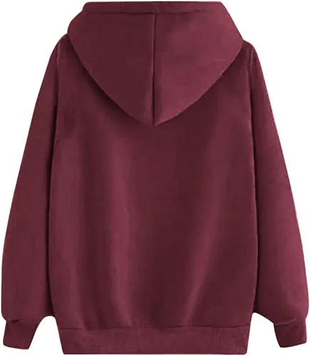 Vista 4 de Sudadera con capucha de manga larga con estampado de labios para mujer
