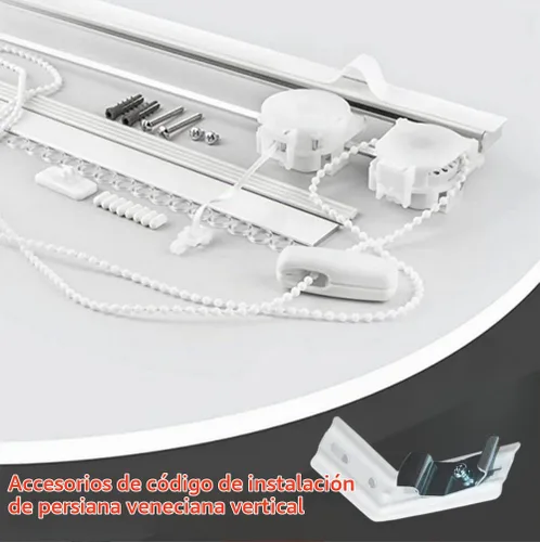 Vista 3 de Soporte L 4 clips verticales para persianas verticales con ancho de barandilla de 1-1/2 pulgadas (1.496 in) montaje exterior