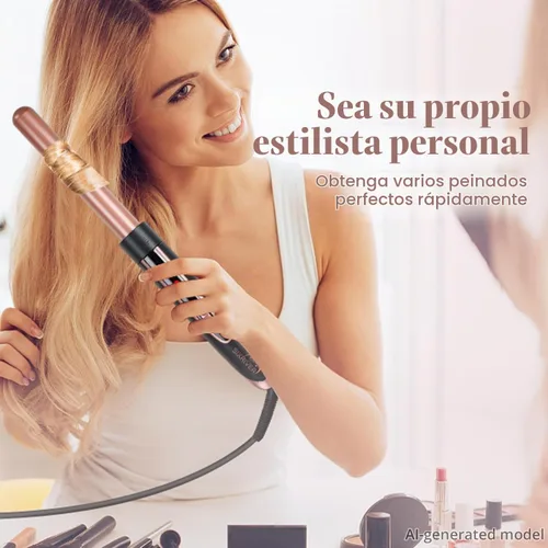 Vista 8 de Varita de rizador 5 en 1, rizador de pelo de 3 barriles
