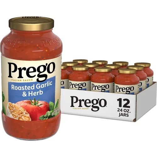 Vista 50 de Prego Tomate grueso con salsa de pasta de ajo y cebolla, tarro de 24 onzas