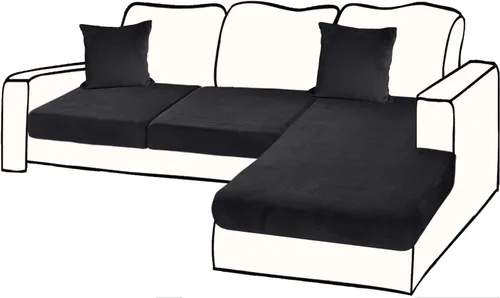 Vista 24 de BT.WA Funda de Cojín de Sofá de Terciopelo 1 Pieza Funda de Cojín de Asiento Elástica Funda de Sillón Fundas Separadas de Sofá Seccional Protector