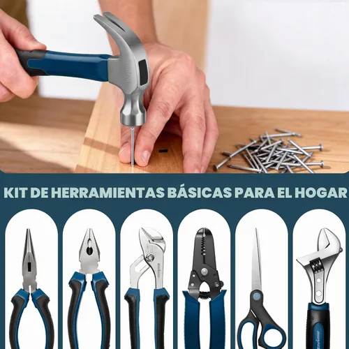 Vista 3 de Enventor Juego de herramientas, kit de 220 piezas para el hogar con caja de herramientas, llave y herramientas manuales para reparaciones del hogar