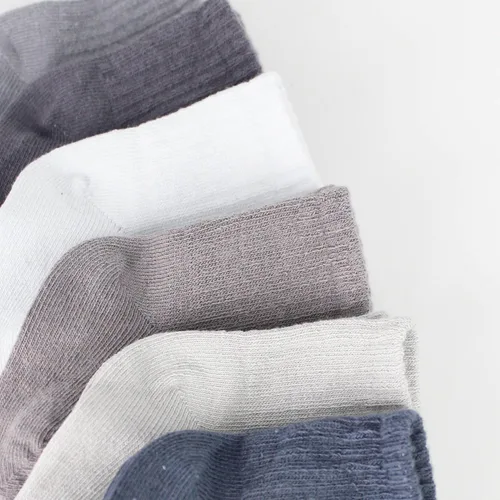 Vista 5 de Calcetines tobilleros con agarre para bebé, 6 pares, calcetines de algodón orgánico para recién nacidos, calcetines de tobillo para niños y niñas