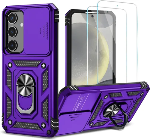 Vista 13 de Funda para Samsung Galaxy S24 Plus/S25 Plus con protector de Azul