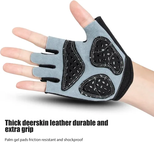 Vista 2 de OZERO Guantes de ciclismo sin dedos para hombres y mujeres guantes de bicicleta de montaña para montar entrenamiento motocicleta