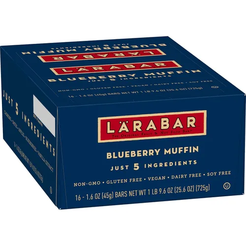 Vista 5 de Larabar, barra de frutas y nueces, pastel de cereza, sin gluten, vegano (16 bares) y barra sin gluten, magdalenas de arándano, 1.6 onzas