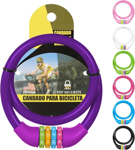 Vista 15 de Ainiv Candado de bicicleta, cable de bloqueo de bicicleta de 25 pulgadas