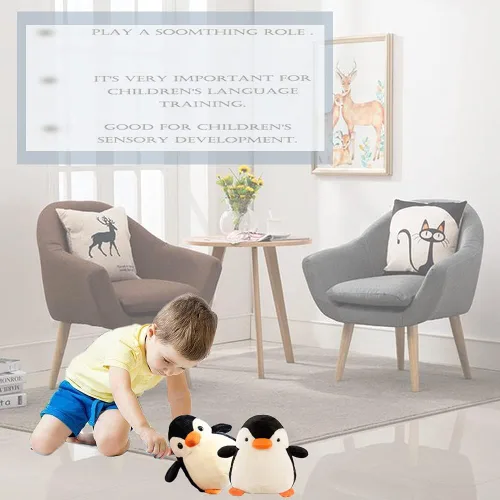 Vista 2 de Almohada de peluche de pingüino de 11 pulgadas, diseño de pingüino bebé, regalo para niños