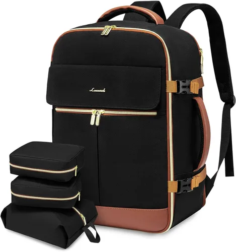 Vista 12 de LOVEVOOK: mochila de transporte de 40L, mochila de viaje para mujer con 3 cubos de embalaje