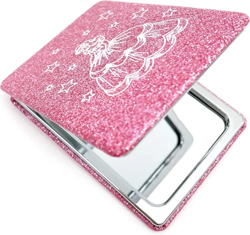 Vista 3 de 12 piezas Sweet 15 Quinceañera Espejo compacto cuadrado con purpurina de piel sintética espejo de maquillaje Recuerdos de Mis años fiesta