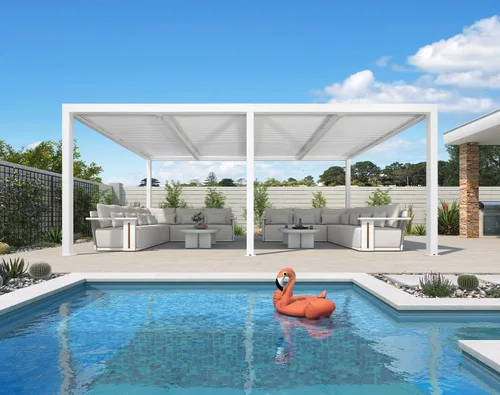 Vista 50 de PURPLE LEAF - Pérgola al aire libre con listones 10 x 12 pies de aluminio blanco con toldo rígido moderno y ajustable para patio, jardín