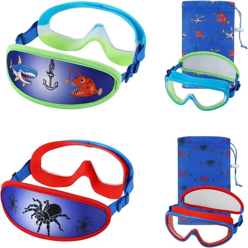 Vista 18 de Kids Swim Goggles Age 3-8, Toddler Goggles No Hair Pull,Child Swimming Mask Fabric Strap