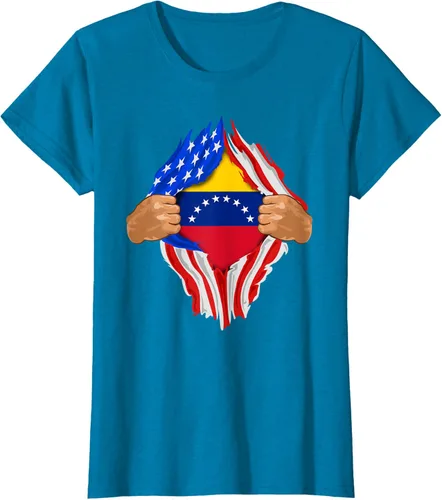 Vista 46 de Camiseta Venezuelan Blood Inside Me Regalo de la bandera de Venezuela, Blanco