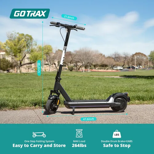 Vista 8 de Gotrax Electric Scooter for Adults, Max 25/28 Mile Range,10.4/12Ah Big Capacity Battery,10" Solid Tire, 500w Motor up to 20Mph Speed w/Electric Code