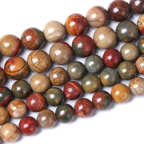 Vista 159 de 100 cuentas de piedra multicolor natural de 0.236 pulgadas (0.236 in), cuentas espaciadoras sueltas redondas para hacer pulseras, collares, aretes
