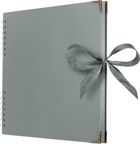 Vista 25 de Bstorify - Álbumes de fotos cuadrados de 36 páginas de 18 x 18 cm, papel kraft negro grueso, 250 g/m², libro de recuerdos, cierre de cinta, ideal