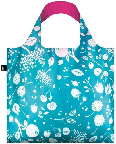 Vista 4 de LOQI Bolsas de compras reutilizables con semillas (juego de 3), campanas de coral, aciano, verde azulado