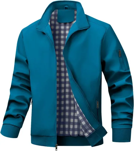 Vista 16 de Wizoat Chaqueta Bomber para Hombre Ligera Casual Cortavientos Chaquetas con Cremallera Abrigo