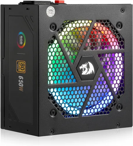 Vista 15 de Redragon PSU017 80+ Platinum 1000 vatios ATX 3.0 y PCIe 5.0 Fuente de alimentación para juegos totalmente modular, certificada 80 Plus, 100%