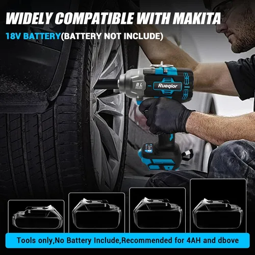 Vista 3 de Cordless Impact Wrench 1/2" Compatible with Makita 18V Battery, Impact Wrench 1000FT-LBS(1360N.m) High Torque Brushless Electric Impact Power Impact