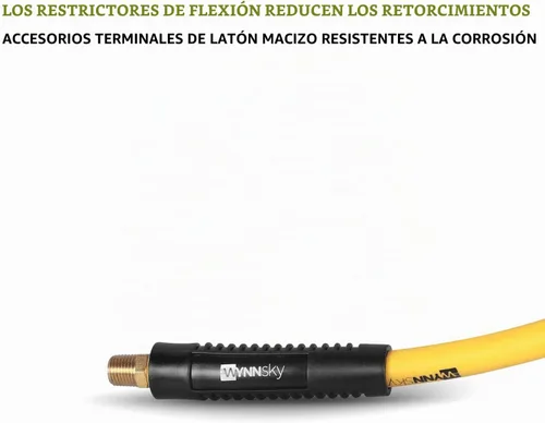 Vista 4 de Kit de compresor de aire de 18 piezas, manguera híbrida de 3/8 pulgadas x 25 pies con roscas NPT M de 1/4, accesorios de conexión rápida, kit