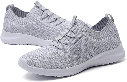 Vista 2 de konhill Zapatos cómodos para caminar para mujer, tenis atléticos, casuales, sin cordones