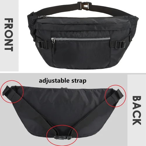 Vista 3 de TITILT Riñonera cruzada de talla grande para mujeres y hombres, bolsa grande impermeable para deportes, viajes, entrenamiento, ciclismo, senderismo