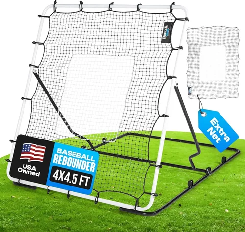 Vista 5 de Baseball & Softball Rebounder Net – Adjustable Pitching Trainer for Accuracy, Throwing, and Fielding – Durable Training Equipment for Youth & Adults