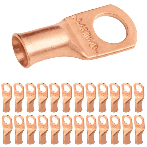 Vista 32 de SELTERM - 5 terminales de anillo resistentes para cable de batería, calibre 1/0 AWG, pernos de 1/2 pulgadas, terminales de calibre 0, ojales