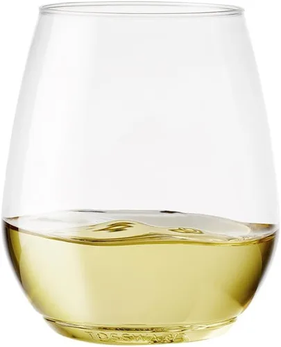 Vista 2 de TOSSWARE POP - Juego de 12 copas de vino de plástico transparente de 18 onzas, de calidad premium, reciclables, irrompibles y cristalinas, 12