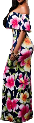 Vista 3 de Happy Sailed - Vestido de punto, estilo metálico, fruncido, con hombros descubiertos, para fiesta de noche, cóctel