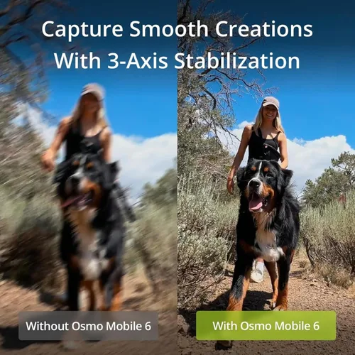 Vista 2 de DJI Osmo Mobile 6 - Estabilizador de cardán para teléfono inteligente, cardán de 3 ejes, barra de extensión integrada, portátil y plegable, cardán
