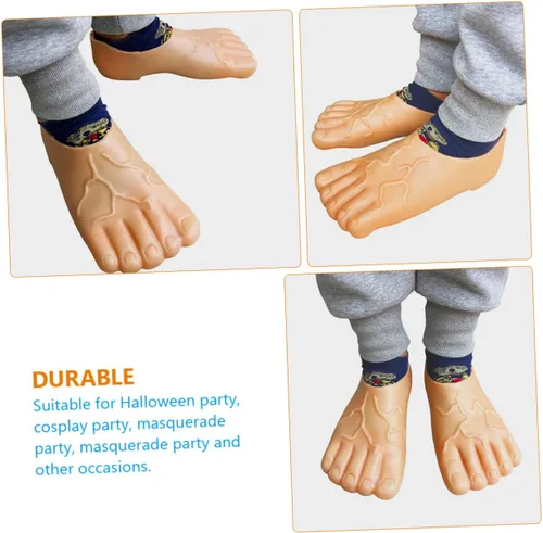 Vista 5 de Cabilock 2 pares de fundas gigantes para zapatos, títeres de Halloween, pantuflas, zapatos de pies grandes, accesorios novedosos, pantuflas