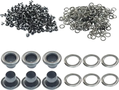 Vista 12 de ZOCCVI Kit de ojales y arandelas de metal, 0.197 in, 200 juegos, bronce