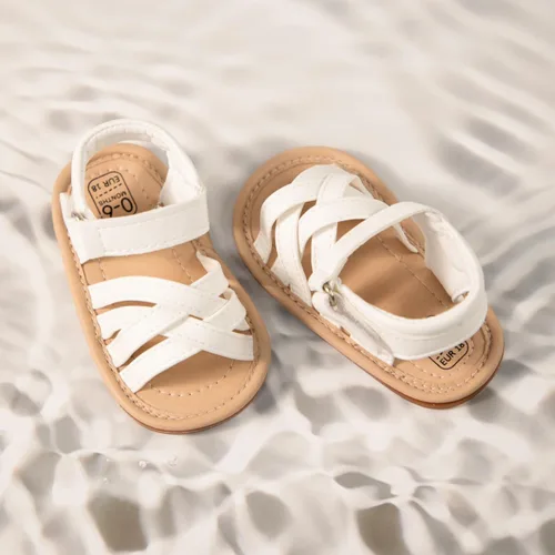 Vista 131 de Meckior Sandalias de verano con punta abierta y suave de piel sintética para bebés y niñas pequeñas