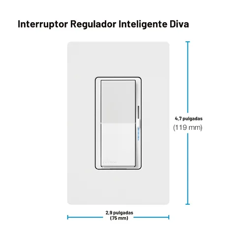 Vista 15 de Lutron - Interruptor inteligente Diva con regulador de intensidad de iluminación inteligente Caséta para bombillas LED, Alexa, Apple Homekit, Google